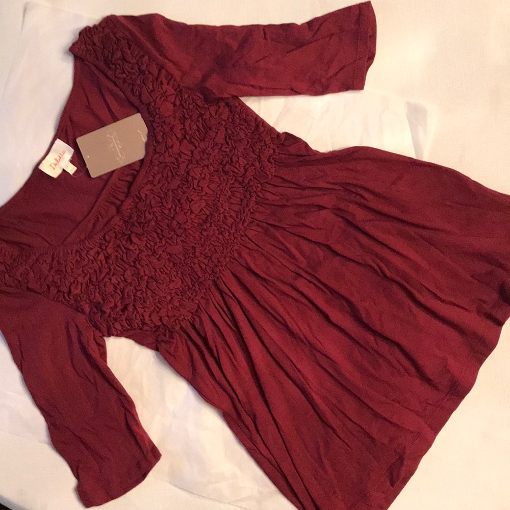 SOLD! Deletta Anthropologie NEW w/ tags top burgundy